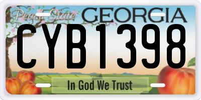 GA license plate CYB1398