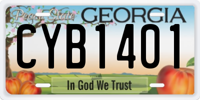 GA license plate CYB1401