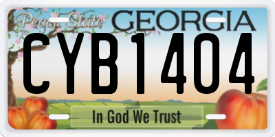 GA license plate CYB1404