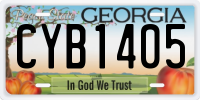 GA license plate CYB1405