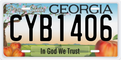 GA license plate CYB1406