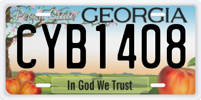 GA license plate CYB1408