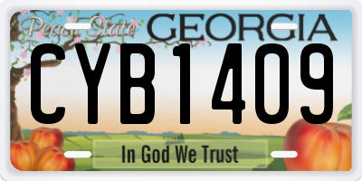GA license plate CYB1409