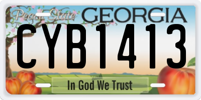 GA license plate CYB1413