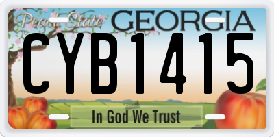 GA license plate CYB1415