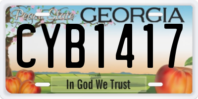 GA license plate CYB1417