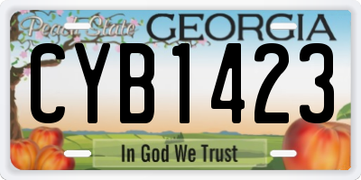 GA license plate CYB1423