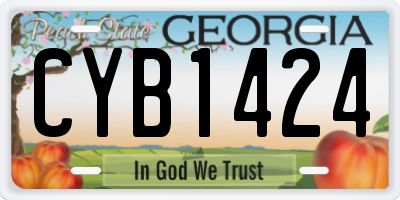 GA license plate CYB1424