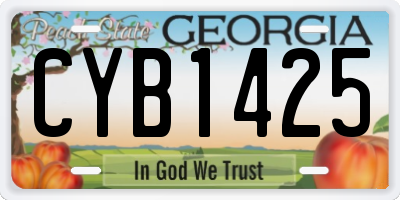 GA license plate CYB1425