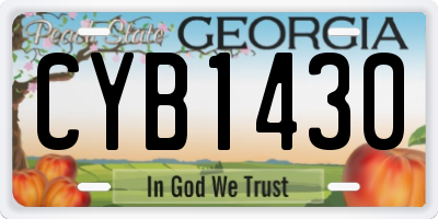 GA license plate CYB1430