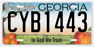 GA license plate CYB1443