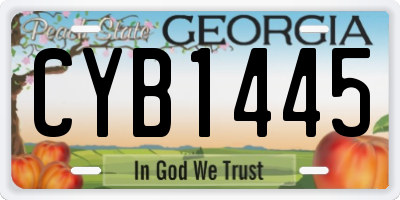 GA license plate CYB1445