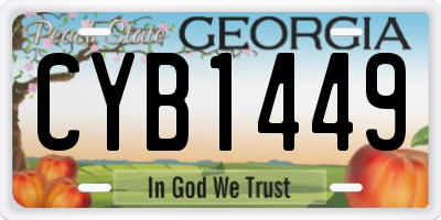 GA license plate CYB1449
