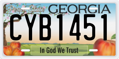 GA license plate CYB1451