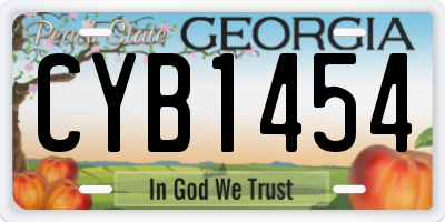 GA license plate CYB1454