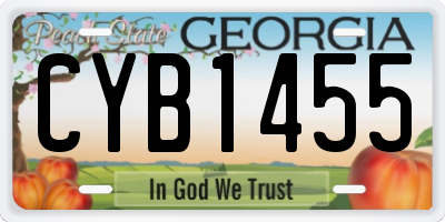 GA license plate CYB1455