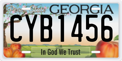 GA license plate CYB1456