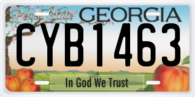 GA license plate CYB1463