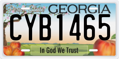 GA license plate CYB1465