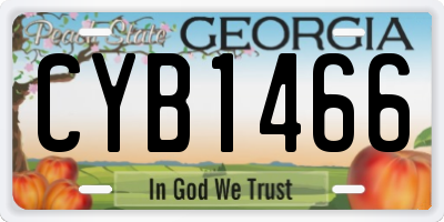 GA license plate CYB1466