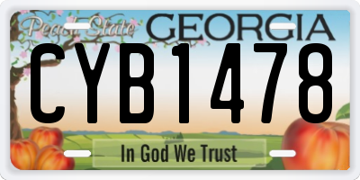 GA license plate CYB1478