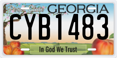 GA license plate CYB1483