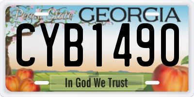 GA license plate CYB1490