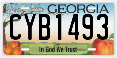 GA license plate CYB1493