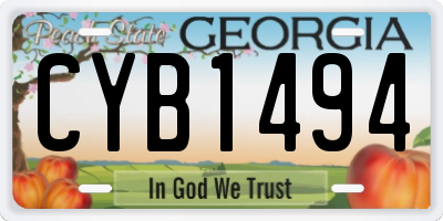 GA license plate CYB1494