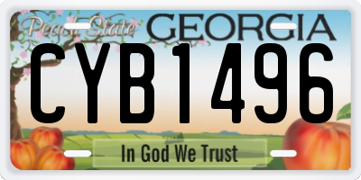 GA license plate CYB1496