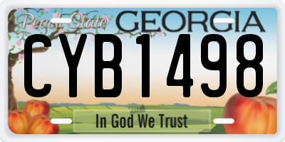 GA license plate CYB1498