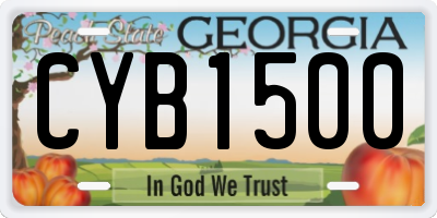 GA license plate CYB1500