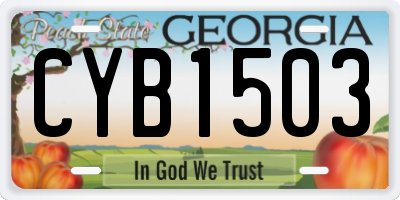 GA license plate CYB1503