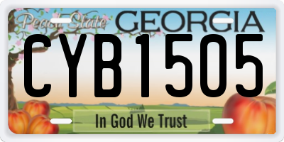 GA license plate CYB1505