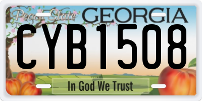 GA license plate CYB1508