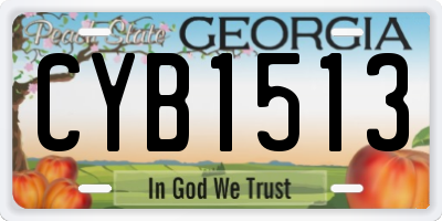 GA license plate CYB1513