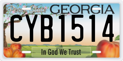 GA license plate CYB1514