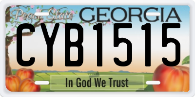 GA license plate CYB1515