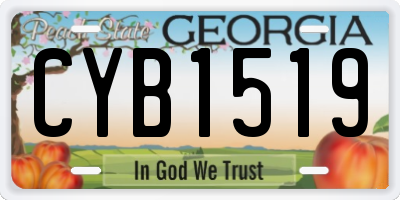 GA license plate CYB1519