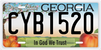 GA license plate CYB1520