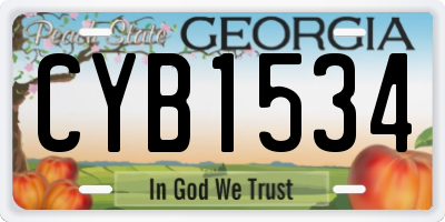 GA license plate CYB1534