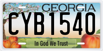 GA license plate CYB1540