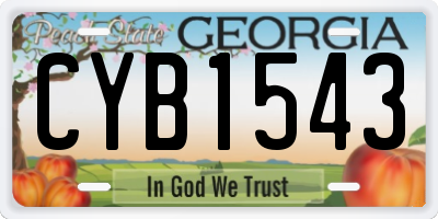 GA license plate CYB1543