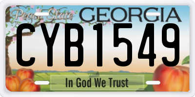 GA license plate CYB1549