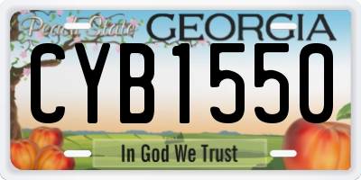 GA license plate CYB1550