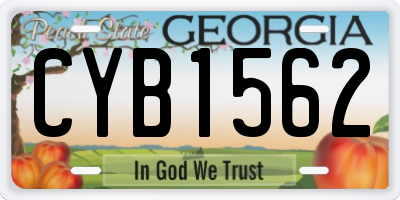 GA license plate CYB1562