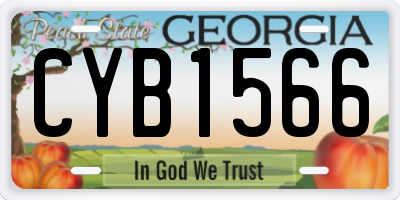 GA license plate CYB1566