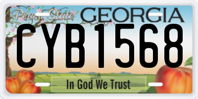 GA license plate CYB1568