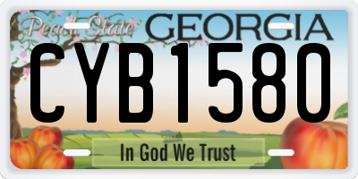GA license plate CYB1580