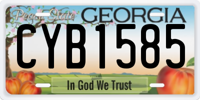 GA license plate CYB1585